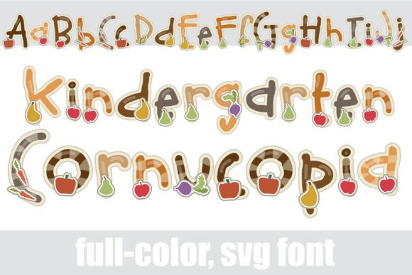 Kindergarten Cornucopia: The Festive Display Font for Fall Projects