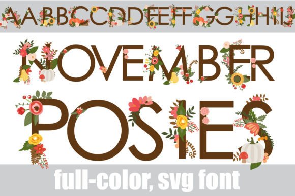 November Posies: A Creative Font for Festive Designs