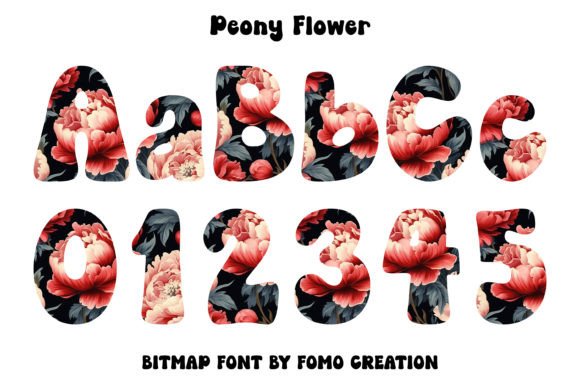 Peony Flower: A Color Font for Bold, Modern Designs