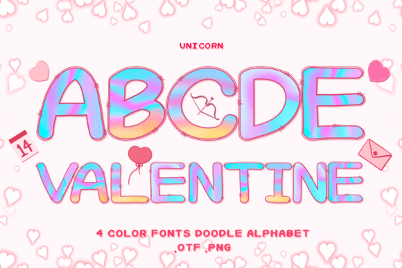 Unicorn: The Adorable Color Font for Your Valentine's Day Designs